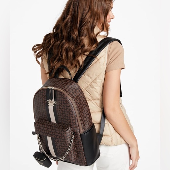 New GUESS Ella Faux-Leather Backpack - Picture 1 of 5